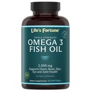 Life's Fortune Fish Oil Omega 3 Concentrate Supplement 2500 mg, 60 Softgels, kõrge potentsi, EPA & DHA rasvhape - süda, aju, nahk, liigesed - Non GMO
