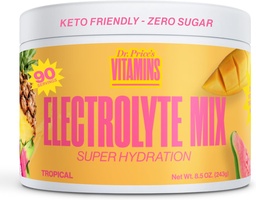 Dr Price'i elektrolüütide segu | Suhkruvaba hüdratatsioonipulber 72+ Trace Minerals | No Sugar, Fast-Dissolution Electrolytes Powder Packets | Tropical, 90 Servings