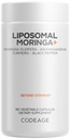Codeage Liposomal Moringa+ Supplement, 400mg Moringa 50:1 Extract - 20 000mg Moringa Oleifera Leaf Equivalent - Kurkum, Ashwagandha, Black Pepper, 3-kuuline tarne, Vegan Moringa pulber - 180 kapslit