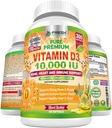 Värske tervishoiu vitamiin D3 10000 RÜ (250 mcg) ekstra neitsioliiviõliga - immuunsuse tugi - 300 softgeeli liigeste, luude, lihaste ja meeleolu tervise jaoks - mitte-GMO D-vitamiini täiendus