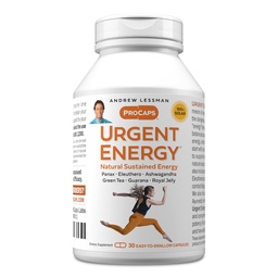 ANDREW LESSMAN Urgent Energy 30 kapslit - pakub ohutuid ja tervislikke vahendeid heaolu, rohelise tee, Guarana, ženšenni, kuningliku tarretise, Ashwagandha, B-kompleksi energiataseme ja tunnete parandamiseks