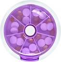 Pillid Iganädalane INVODA Pill Korraldaja 7 päeva 3 korda Meditsiin Pill Dispenser Vajuta nupp Rotatsioon Pill Planner 7 koosseisuga (Purple)