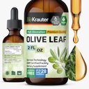 BIO KRAUTER Oliivilehe ekstrakt Vedelik - Oliivilehe tinktuur immuunsuse toetamiseks - Alkohol ja suhkruvaba - Vegan langeb 2 Fl.Oz.