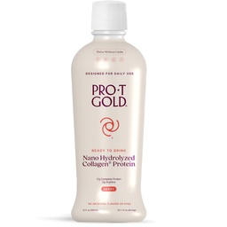 ProT Gold Liquid Collagen Protein Shot, 17 g Clear Protein Nano-Hydrolyzed Grass Fed Collagen, 2 g Arginine haavade toetuseks, Gluteenivaba, suhkruvaba, 0g Süsivesikud, Non GMO, Berry, 30 fl oz Pudel