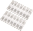 2 Pack OPP Selge Päevane Pill Box Korraldaja, Am Pm Pill Korraldaja 7 päeva, Nädala Pill Korraldaja 2 korda päevas Pillid, toidulisandid ja ravimid, Väike Pill Box 7 päeva, Ravimite Korraldaja