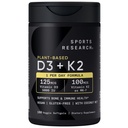 Spordiuuringud Vitamiin D3 K2 koos 5000iu taimepõhise D3 ja 100mcg vitamiini K2 kui MK-7, Non-GMO kontrollitud ja Vegan Certified - 160 Vedel Softgels