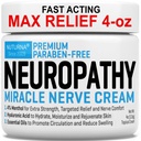 Neuropaatia Närvi Relief Cream - Premium Närvi kreem 3X tegevus suunatud leevendus ja rahustav Närvimugavus - Maksimaalne tugevus 4% Menthol Arnica MSM jalakäed ja tagasi - Suur 4 Oz
