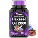 tnvitamiinid Orgaaniline linaseemneõli Softgels: 2000 mg - 90 Softgels | kõrge omega-3 rasvhapete | linaseemneõli täiendus naistele ja meestele | Non-GMO
