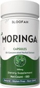 Moringa Capsules 500mg | 100% Pure Moringa Oleifera Leaf | Concentrated 10:1 Extract Powder | Non-GMO, Nutrient-Rich Vegetarian Green Superfood (180 Count (Pack of 1)