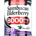 Lab - Elderberry - Sambucus Elderberry 8000 mg, 180 kapslit - Elderberry kapslid - Black Elderberry - Immune Support Supplement - Vitamiinid naistele ja meestele, Ultra kõrge imendumine
