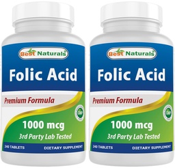 Parim looduslik foolhape 1000 mcg (vitamiin B9), 240 tabletti (1000 mcg (pakk 2))