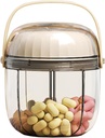 MURRI & MURRDI Pill Korraldaja 4 koosseisu, Travel Pill Box Portable Pill Case Anti-Mixing & Wide Avamine, Kompaktne Pill Konteiner Vitamiinid Kalaõli Ravimid (F Cream White)