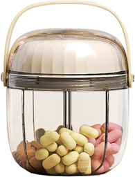 MURRI & MURRDI Pill Korraldaja 4 koosseisu, Travel Pill Box Portable Pill Case Anti-Mixing & Wide Avamine, Kompaktne Pill Konteiner Vitamiinid Kalaõli Ravimid (F Cream White)