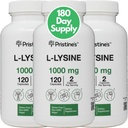 PRISTINE L L lüsiin 1000mg (3 pakendit) huuled ja igeme tervis Essential Aminohappe immuunsust toetav lisakapslid -180 päevavarustus Lihas- ja koetoetus - kollageeni tootmine - Vegan Gluteenivaba Non GMO