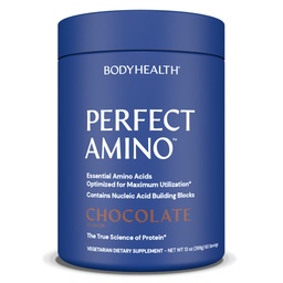 BodyHealth PerfectAmino Powder - BCAA ja EAA Pulber Pre ja Post Workout - Aminohappe energiajook meestele ja naistele, et toetada Lean lihaseid ja taastumist - Chocolate - 60 Servings