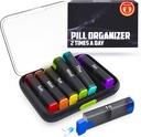 BEXEEN Weekly Pill Organizer 2 korda päevas - Pill Box 7 Day Am Pm - Travel Medicine Organizer Twice Daily Vitamin Holder Portable Supplement Case Week Morning Night Med Dispenser Eemaldatav konteiner