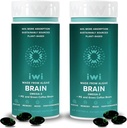 iwi elu Aju Omega-3, 120 Softgels (60 Servings), Vegan taime baasil vetikad Omega-3 koos EPA + DHA, fookus, mälu ja meeleolu toetamine Dietary Supplement, Krill & Fish Oil Alternatiivne, No Fishy Aftertaste