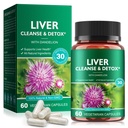 Maksapuhastus Detox & Remont - Tervis Maksatoetus Taimne lisand piimaohakaga, Burdockiga, kurkumi kurkumiiniga, Dandelioniga ja muu - 60 Vegani vedelik Phyto-Caps