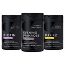 Sport Research Vegan Biotin 10 000 mcg kookosõli, Õhtune Primrose täiendada külmpressitud õli ja taimset vitamiini K2 MK7 + Vegan D3 5000iu
