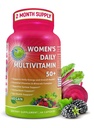 Naiste igapäevane multivitamiin 50 Plus - Vegan Metüülitud multivitamiin naistele 50 ja üle koos biotiini, orgaaniliste supertoiduainete ja luteiiniga - Silma, energia, soolestiku ja optimaalse tervise tugi - lihtne neelata kapslid