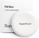 SuperSmart - Pill Box Korraldaja 7 päeva 1 lõikamine plaat tabletid - Reisi suurus ese - Väike ladustamine täiendused ja ravimid - lihtne kasutada 7 suurt komponenti | Valge