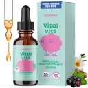 JoySpring Vital Vits - Kids Vedel Multivitamiin - 1 fl oz (30 Servings) | Taimsed vedelad vitamiinid lastele | Looduslik maitse | Väikelapse multivitamiin koos Elderberry, Spirulina ja veel