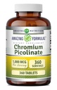 Hämmastav valem Kroom Pikolinaat 1000 Mcg | Tablettide täiendus | Mitte-GMO | Gluteenivaba | Valmistatud USAs (1 Pack | 360 Count)