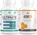 Parim üle-The-Counter eesnäärme tugi - eesnäärme tervise täiendus meestele (60 kapslit) + ADK 10 vitamiinilisa + oliiviõli paremaks imendumiseks (90 taimset kapslit)