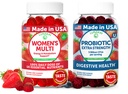Lunakai USA tegi naiste multivitamiinide ja probiootikumide kummide komplekti - 16 multivitamiini ja probiootikumi seedimise toetamiseks - 60 ct iga