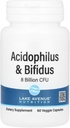 California Gold Nutrition Acidophilus ja Bifidus, probiootiline segu Lactobacillus acidophilus'ega, Bifidobacterium lactis ja Bifidobacterium longum, 60 Veggie kapslit
