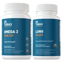 Dr Tobias Omega 3 kalaõli ja kopsude tervise lisandid südamele, ajule ja immuunsüsteemile, kopsu puhastamine ja detox valem bronhide ja hingamisteede jaoks, 60 kapslit