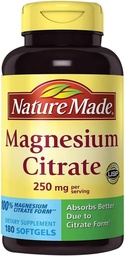 Loodus Made Magneesiumtsitraat 250 mg toidulisand (Netcount 180 Soft Gels), 180Count