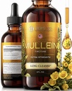 Mullein Leaf Extract Lung Cleanse ja Tervis - Mullein tilgad valmistatud USA - Lung Support Supplement - Taimne hingamisteede tugi - Mullein Extract Tinktuur 4 Fl Oz