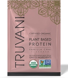 Truvani Vegan Peavalgupulber | Vanilla Chai | 20g Orgaaniline Taimne Valk | 1 Serving | Keto | Gluteeni & Piimavaba | Madala carb | Lisatud suhkur