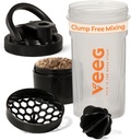 Veeg Shaker pudelid valgusegude jaoks, Valgu raputamine pudel segamiskuuliga, kurnaga, säilituskambriga. 24 oz jõusaali raputuspudel, Flip Top Lid, Carry Handle. BPA-vaba, lekkekindel, nõudepesumasin ohutu.