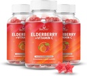 BeLive Elderberry Gummies koos tsingi ja C-vitamiiniga - D-vitamiini, A-, E-, B12-vitamiini immuunsüsteemi tugilisand - tervislike luude ja hammaste kummid, vegan, Keto ja mitte-GMO - Vaarikamaitse | 3-Pack