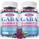 2 Pack GABA Gummies täiskasvanutele, lõõgastav, Zzz & Mood - suhkruvabad kummikud L-Theanine, 5-HTP, D3-vitamiin - looduslik Zzz tugi, GABA toidulisandid lastele, 120 krahv
