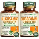 Glükoosamiin Chondroitin MSM - ühine tugi täiendus naistele ja meestele glükoosamiinsulfaat 1500 mg, kondroitiin ja MSM - kõhre, ühine tervis ja paindlikkus - 2 Pack, Vegan