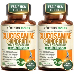 Glükoosamiin Chondroitin MSM - ühine tugi täiendus naistele ja meestele glükoosamiinsulfaat 1500 mg, kondroitiin ja MSM - kõhre, ühine tervis ja paindlikkus - 2 Pack, Vegan