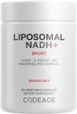 Kodee Liposomal NADH+ Täiendus - NADH, vitamiin B12, D-Riboos bioenergiana Riboos, CoQ10-2-kuuline tarne - liposoomne kohaletoimetamine - β-nikotiinamiid Adeniindinukleotiidpillid - mitte-GMO - 60 kapslit