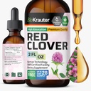 BIO KRAUTER Red Clover Tinktuur - Red Cloveri ekstrakt - Vedelik täiendus naiste toetuseks - Alkohol ja suhkruvaba - Vegan langeb 2 Fl.Oz.