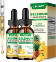 2 Pack Selenium Vedel tilgad, 200mcg Vedel Seleenilisandit C-vitamiini ja tsink, immuunsüsteemi toetamine, antioksüdant ja südame tervis, kõrge imendumine, ananassimaitse