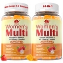 Naised Multivitamiin Kummi Omega 3 (DHA/EPA), Vitamiin D3 K2, Kaltsium, Inositool, Igapäevased Naised Vitamiin A C E B Kompleks, L-metüülFolaat, Metüül B12, Suhkru Vabad Metüülitud Multivitamiinid Mineraalid, 120Ct