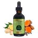 Go Toitained Turmeric Ease - orgaaniline kurkumilisand kurkumiini, ingveri ja musta pipariga - Vedelad tilgad Ekstrakt Tinktuur kiireks imendumiseks - toetab ühist tervist ja immuunsüsteemi kaitset - 2oz