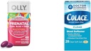 OLLY Ultra Tugevus Prenataalsed Multivitamiinid Softgels Aju Arengu Toetus + Colace Clear Stool Softener Kapslid, 28 Count
