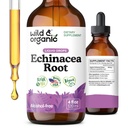 Wild & Organic Echinacea tilgad - Immune Support Supplement koos Echinacea Angustifolia - Vedel juure ekstrakti tinktuur - Vegan, suhkur ja alkoholivaba - 4 fl oz