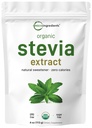 Puhas orgaaniline stevia pulber, 4 untsi, 706 serveerimine, kõrgeima astme stevia rohelise lehe ekstrakt Reb-A, vähendatud mõru järelmaitse, 0 kalorit, looduslik magusaine, suhkru alternatiiv, Keto sõbralik