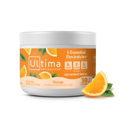 Ultima Replenisher Daily Electrolyte Powder Drink Mix – Suhkruvaba – Oranž, 30 Servings – Hüdratsioonipulber 6 võtme elektrolüüdi ja jälje mineraalidega – Keto Sõbralik, Vegan, Mitte-GMO