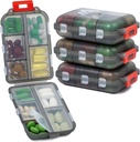 4PS Travel Pill Korraldaja 164 Slice Labels, 10 Kompartments Travel Pill Box Portable Kokkupandav Väike Pill Case Daily Pill Konteiner Kasutatakse Carry Storage Medicine Korraldaja poolt M MUchengbao (hall)