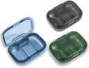 3 Pack 3 Komposiit Pill Box, niiskus Proof Pill Case, Travel Pill Korraldaja tasku rahakott, Daily Portable Medicine Vitamiin Box, Fish Oil Box, Supplement Box